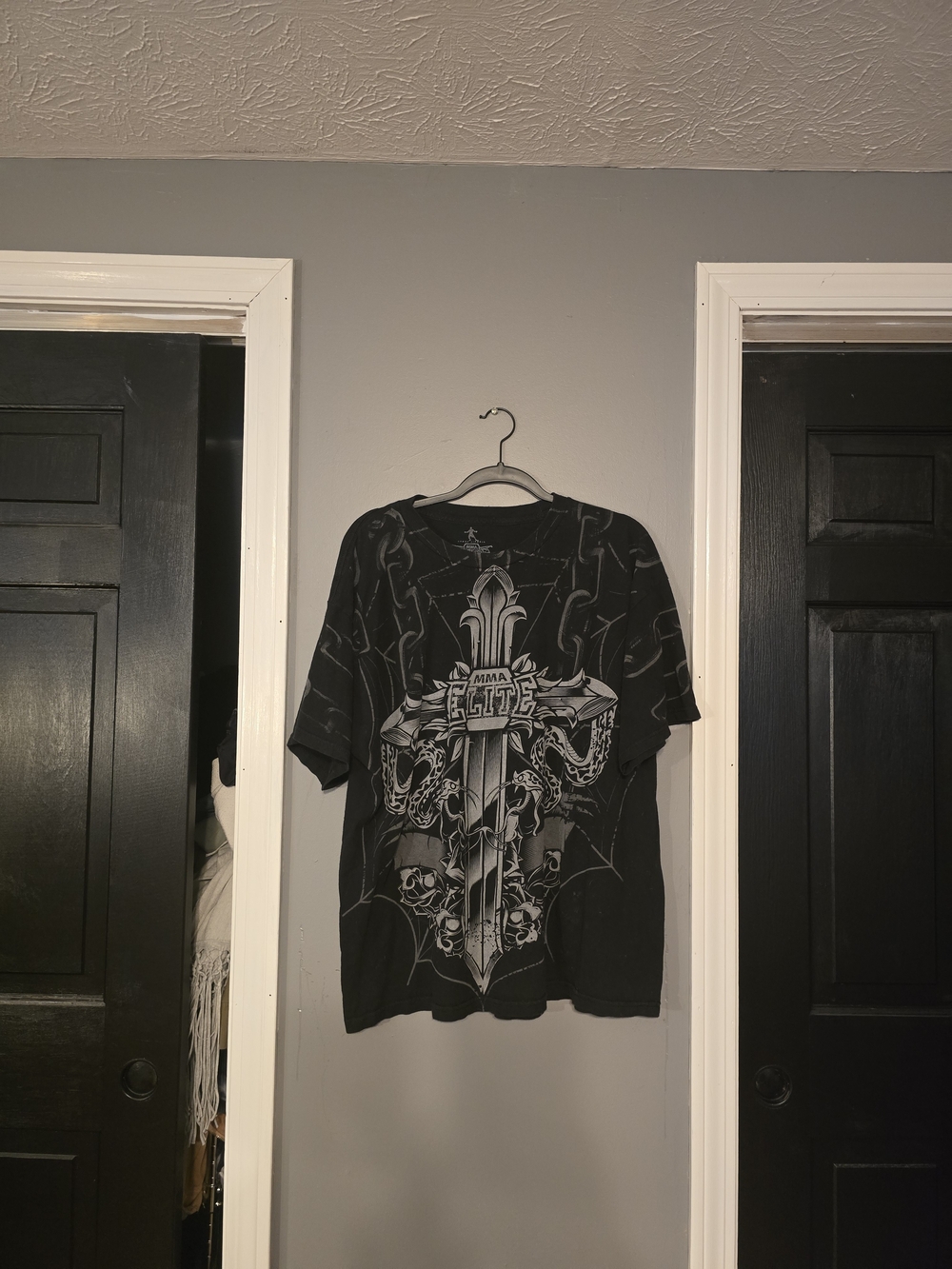 MMA Elite Black Graphic Short-Sleeve Men's Shirt